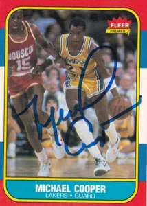 1986 Fleer Michael Cooper Card Los Angeles Lakers RARE SIGNED CARD AUTOGRAPH - Picture 1 of 1
