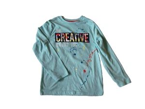 365 Kids Garanimals T-Shirt Youth Size 8 Light Turquoise Long Sleeve Crew Neck - Picture 1 of 4
