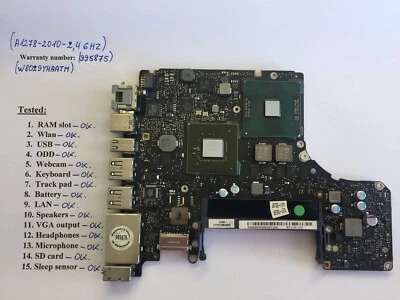 Macbook Pro A1278 13 2010 2.4 Ghz Logic Board EMC2351 820-2879-B Tested Waranty - Image 1 of 4