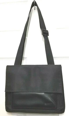 ESPRIT Bandolera Bolso de Hombro Negro Imitación Cuero y Nylon Cartera PLANA UNISEX  Foto 1 de 4