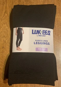 Muk Luks LUK-EES Größe 1X/2X - schwarze Fleece gefütterte Leggings 5”2-6”0 (180-240lbs) neu - Bild 1 von 5