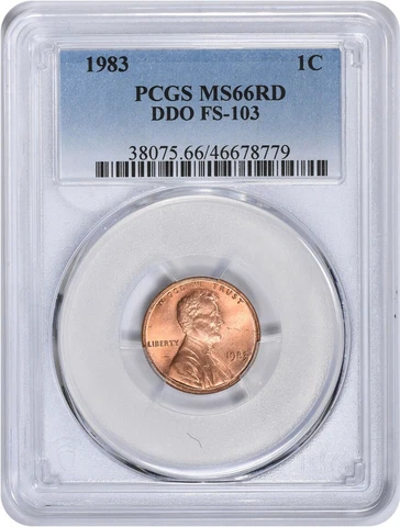 1983 Lincoln Cent DDO FS-103 MS66RD PCGS Cover
