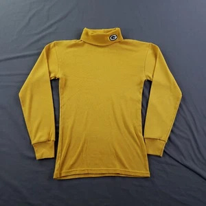 Green Bay Packers Shirt Men Small Yellow Turtleneck Majestic Long Sleeve Vintage - Picture 1 of 12