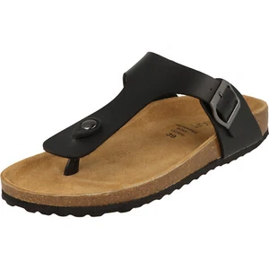 Supersoft Damen Schuhe 274-168 Zehentrenner Slides Pantolette Schwarz NEU