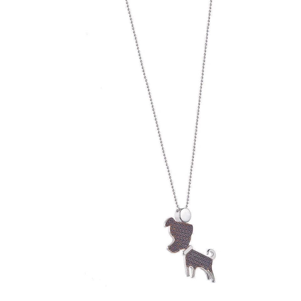 Collana Donna JACK & CO. JCN0574 Argento 925% Charms Cane Pietre Nere - Immagine 1 di 1