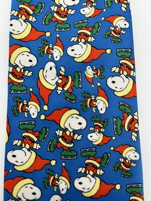Corbata de Navidad azul de patinaje sobre hielo Peanuts Snoopy de colección Foto 1 de 4