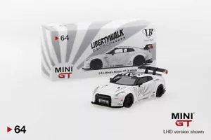 MINI GT 64 LB WORKS NISSAN GT-R (R35) Bianco Tipo 1, Ala Posteriore ver 1+2 LHD Asia - Foto 1 di 4