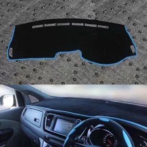 Black Velvet Non-Slip Dash Cover Sky Blue Stripe for 2002 ~ 2012 Hyundai Getz RH - Picture 1 of 8