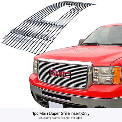 Fits 2007-2013 GMC Sierra 1500 New Body/07-10 Denali Billet Grille Grill Insert - Image 1 of 4