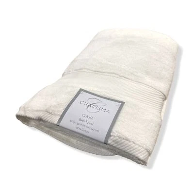 Toalla de baño clásica blanca brillante Charisma $31 baño ducha gimnasio toalla de mano Foto 1 de 4
