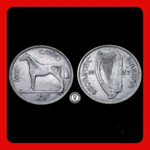 Irlanda 1937 | Irlandese 2s6d | Mezza corona irlandese | Cavallo | KM.8 - Foto 1 di 2