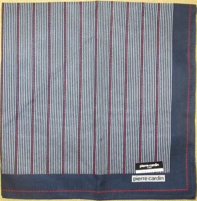 PIERRE CARDIN *Lenço listrado azul escuro 45cm /KOMUSBI - Imagem 1 de 4