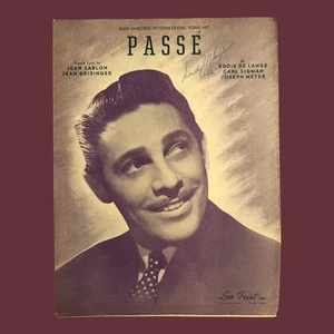 Passé Sheet Music Jean Sablon English French Lyrics Feist NY 1946 Vintage - Picture 1 of 4
