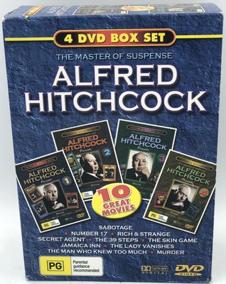 Alfred Hitchcock – 10 Great Movies – DVD 4-Disc Box Set – Region 4 – Very Good - image 1 of 4