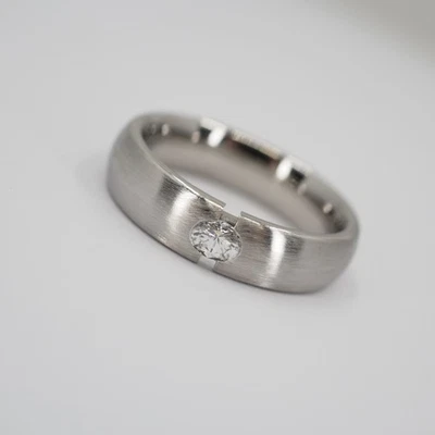 EXKLUSIVER DIAMANTRING IN PLATIN DIAMANT 0,13ct H/VSI RW:53 - Bild 1 von 4