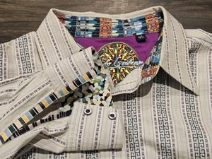 Robert Graham Men's Button Shirt Multicolor Striped Size Large  - Picture 1 of 7