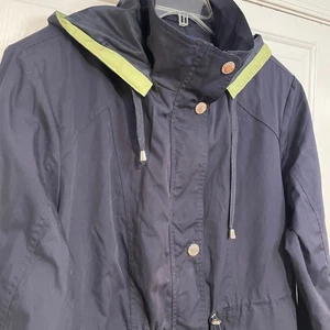 Impermeabile leggero Mackintosh donna 2X blu navy usato in ottime condizioni giacca con cappuccio - Foto 1 di 9