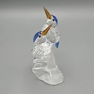 Swarovski Crystal Malachite Kingfishers Bird Figurine Austria Retired 2012 - Imagen 1 de 6