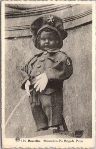 MANNEKEN PIS Brussels Belgium Comic Postcard "Brigade Piron" Military Uniform - Picture 1 of 2