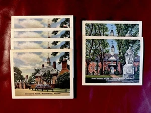 c1940 Governor’s Palace & Wren Bldg Williamsburg, VA Vintage 6 Table Seat Cards - Picture 1 of 4