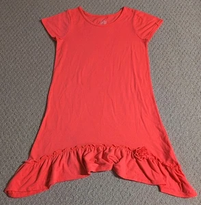 Faded Glory Girls Large Pink Polyester Blend Short Sleeve Sharkbite Hem Dress 24 - Picture 1 of 9
