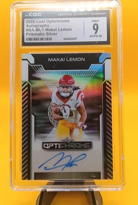 2025 Leaf Optichrome Makai Lemon Auto /10 CGC 9 10 Autograph Silver Prismatic - Image 1 of 2