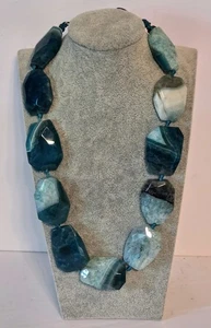 REBECCA COLLINS Statement Necklace Sterling Clasp Signed - Picture 1 of 10