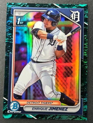 2024 Bowman Chrome 1st - Enrique Jimenez #BCP-31 Detroit Tigers Aqua Lunar /125 - Image 1 of 2