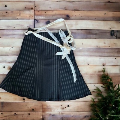 Heart Soul Vintage Lace Belted Pin Stripe A-line Skirt Black Sz 3 - Image 1 of 4