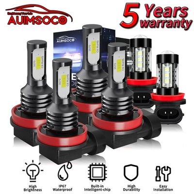 For Chevrolet Impala Limited 2014-2016 Hi/Lo Fog Beam 6x LED Headlight Kit Bulbs - Image 1 of 4