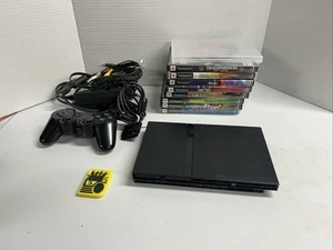 Sony Playstation 2 PS2 Slim Console Bundle Lot With 9 Games & 1 Controller - Picture 1 of 11