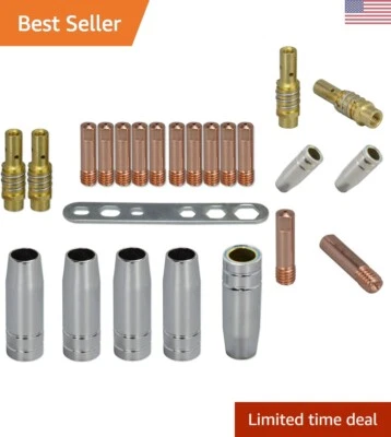 MIG 焊接火炬接触头套件 - 0.030 英寸 0.8 毫米 M6 防护杯,头夹 — 第 1/4 张图片