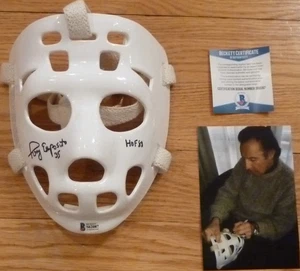 BECKETT TONY ESPOSITO "HOF 1988" SIGNED BLACKHAWKS REPLICA GOALIE MASK S62087 - Picture 1 of 7