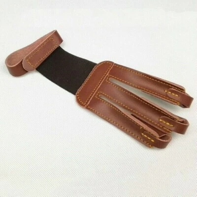 Archery 3 Fingers Guard Shoot Glove Mittens Faux PU Leather Hunting Protect Cosy - Image 1 of 4