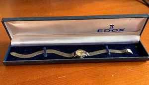 Vintage Swiss Made Women EDOX watch w/stainless steel Snake band & Original Box - Picture 1 of 10