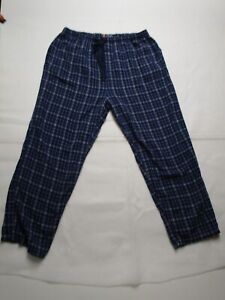 Chaps Pajama Pants Mens XL Blue Plaid Pockets Drawstring Stretch Waist Cotton
