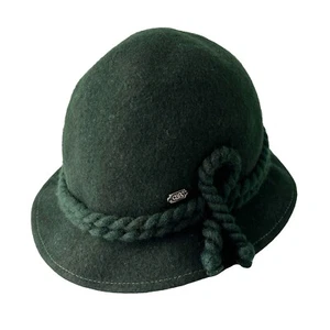 Vintage Womens Wool Dark Green Cloche Oktoberfest Hat, Capo Austria, Size 57 - Picture 1 of 7