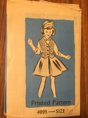 VINTAGE MAIL ORDER PRINTED  PATTERN   4995 GIRLS SKIRT & JUMPER   UNCUT FF - Image 1 of 4