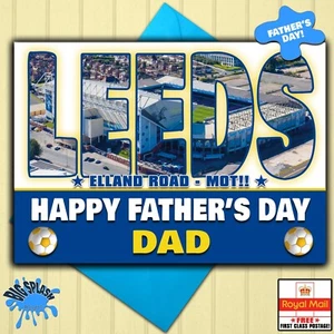Tarjeta personalizada del día del padre Leeds United cualquier nombre o familiar y edad - Imagen 1 de 2