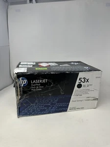 HP 53X BLACK Dual Pack Q7553XD High Yield Toner Cartridge NEW FACTORY SEALED - Picture 1 of 4