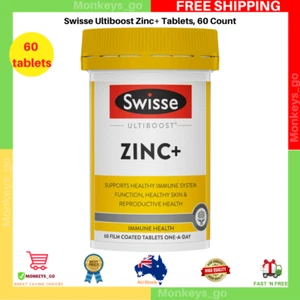 Swisse Ultiboost Zinc+ 60 Tablets Supports Healthy Immune System Immunity Skin - Picture 1 of 6