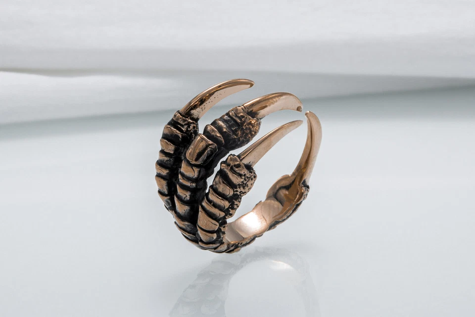 Anillo envolvente de garra de cuervo banda de garra de pájaro artesanal joyería de vida silvestre regalo único Foto 1 de 4