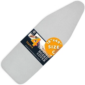 Ironing Board Cover and Pad Standard Size 18x49 inch,Large Extra Wide, Adjust... - Picture 1 of 6