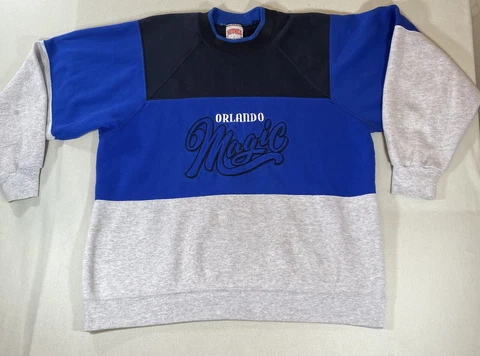 Vtg Orlando Magic Sweatshirt Mens Xl Nutmeg Mill Made In USA Embroidered Cover