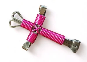 Disciples Cross Necklace Hot Pink Adjustable Christian Jewelry Jesus NEW - Picture 1 of 5