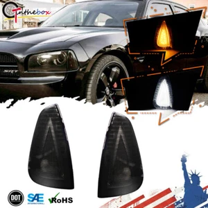 Smoke LED Side Marker Lamp For 2006-10 Dodge Charger Amber Turn Signal White DRL - Bild 1 von 11