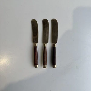 VINTAGE SIAM THAILAND TEAK WOOD BUTTER KNIFE SET OF 3 - Picture 1 of 5
