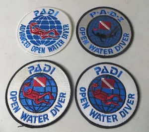PADI LOT DIVER SCUBA DIVE PATCHES 4" ADVANCED OPEN WATER black LOT C - Picture 1 of 6