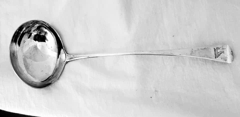 1800 Antique Georgian Sterling Silver English Ladle 6 1/2 oz Cover