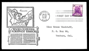 837 3c Stamp (1938) NORTHWEST TERRITORY FDC By C. Stephen Anderson Cachets !!!  - Picture 1 of 1